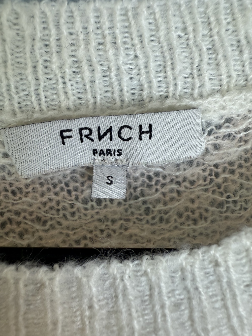 FRNCH Paris Sweater Womens Small Yellow Pink White Chevron Knit Pullover Soft - Picture 4 of 9